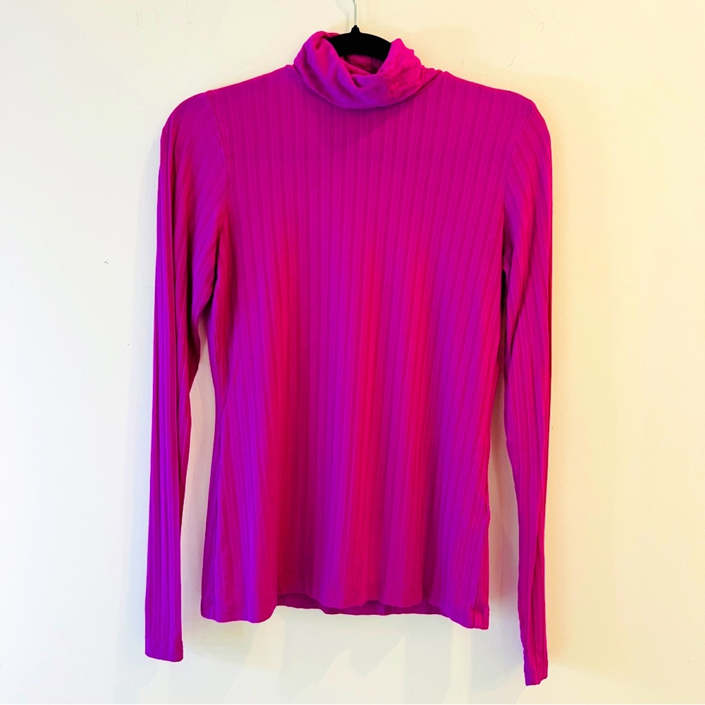Banana Republic | Magenta Ribbed Long Sleeve Turtleneck